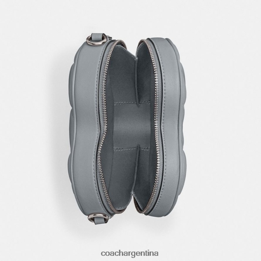 Coach mujer bandolera con forma de corazón y acolchado izq/gris azul L82882206