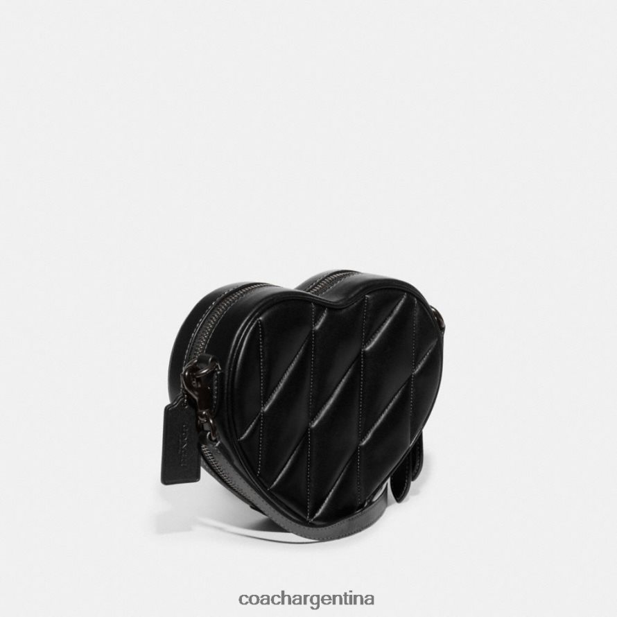 Coach mujer bandolera con forma de corazón y acolchado v5/negro L82882204
