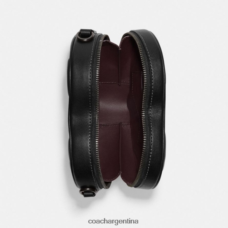 Coach mujer bandolera con forma de corazón y acolchado v5/negro L82882204