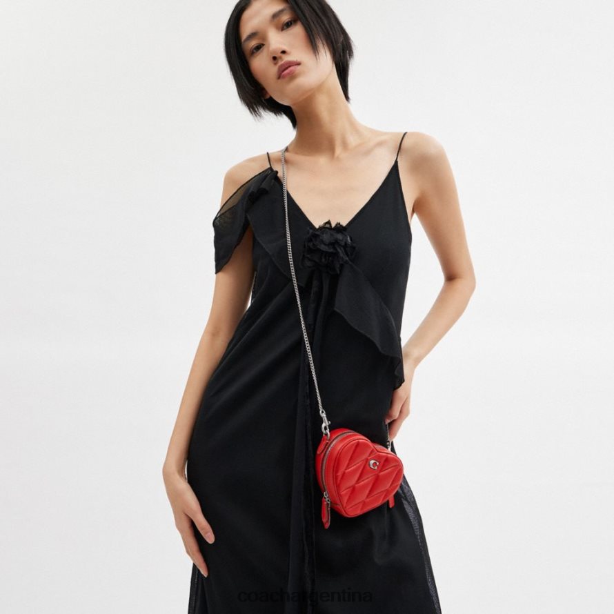 Coach mujer bandolera corazón 14 con acolchado de almohada izq/rojo deportivo L82882202