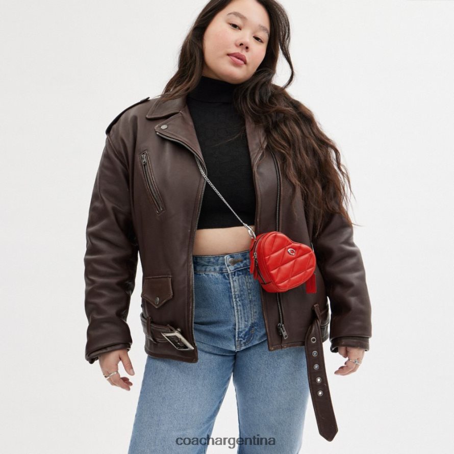 Coach mujer bandolera corazón 14 con acolchado de almohada izq/rojo deportivo L82882202