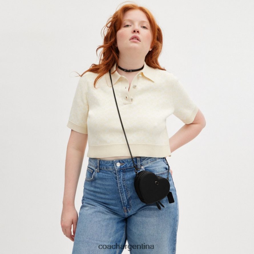 Coach mujer bandolera corazón 14 v5/negro L82882211