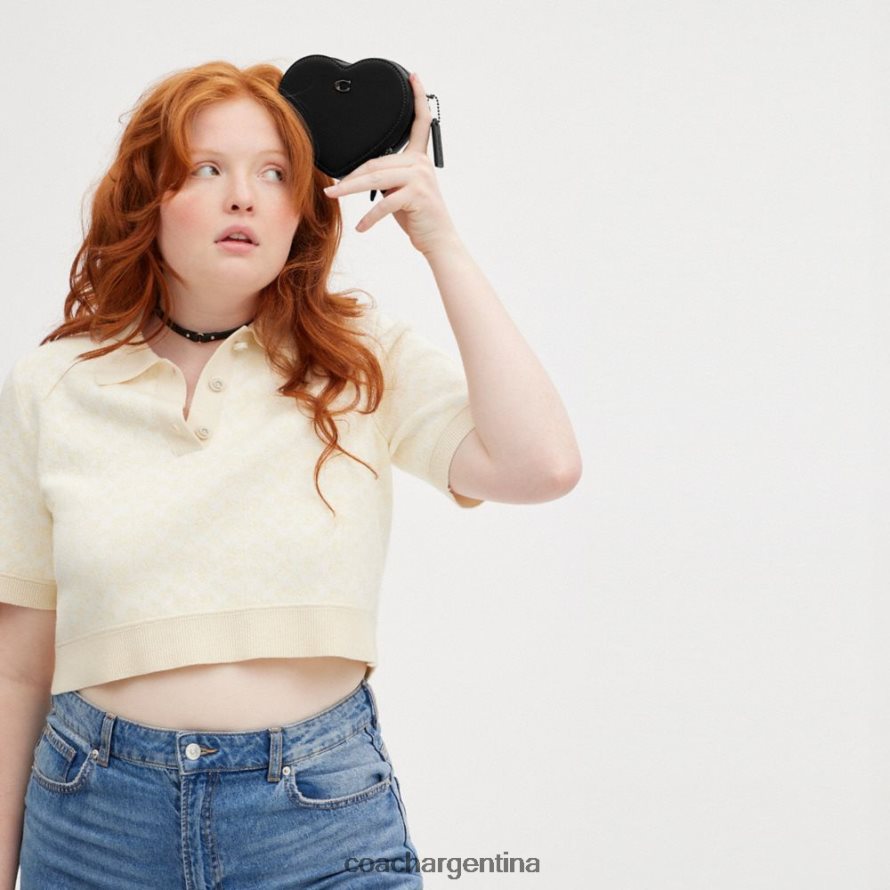 Coach mujer bandolera corazón 14 v5/negro L82882211