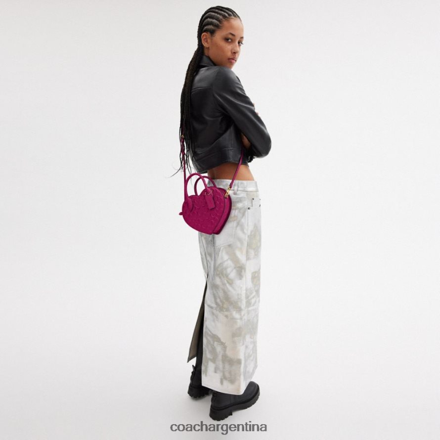 Coach mujer bolso con forma de corazón en piel de firma b4/magenta L82882240