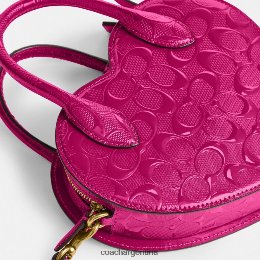 Coach mujer bolso con forma de corazón en piel de firma b4/magenta L82882240