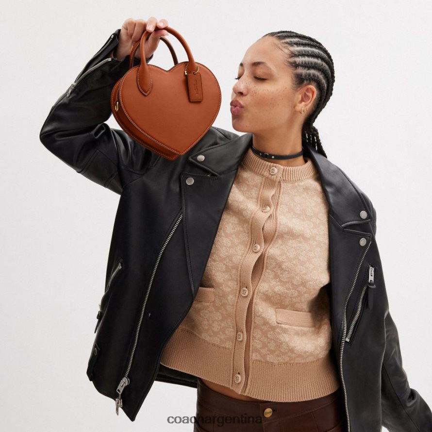 Coach mujer bolso corazón en piel regenerativa b4/ámbar bruñido L82882232