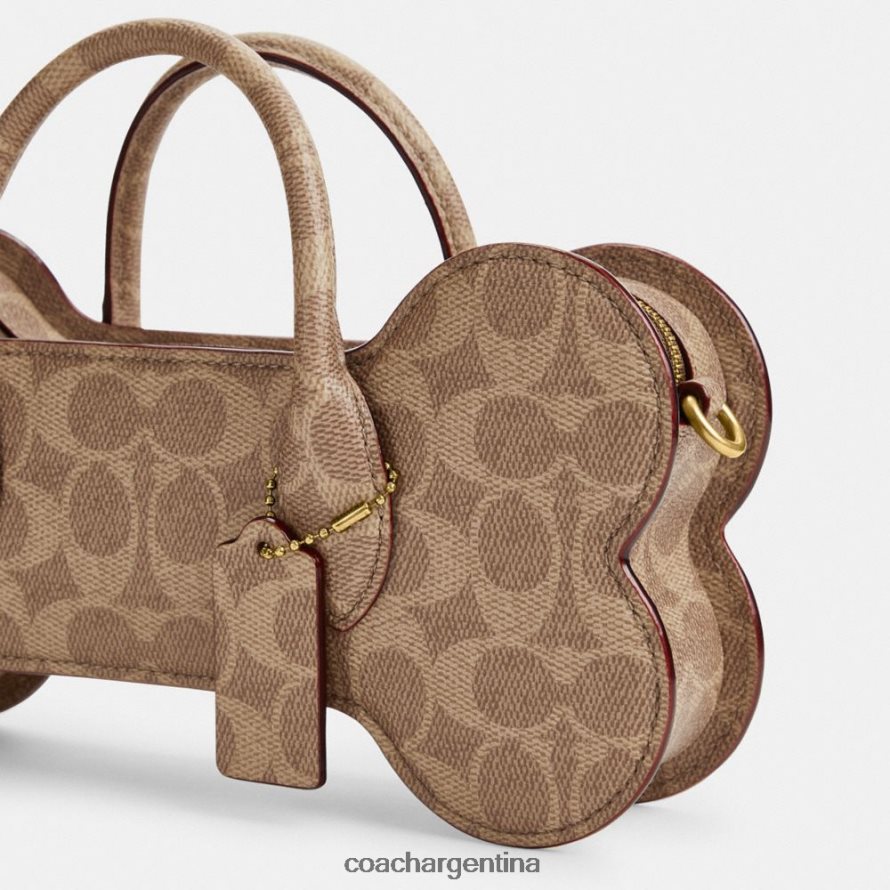 Coach mujer bolso de hueso en lona de firma b4/óxido tostado L82882235