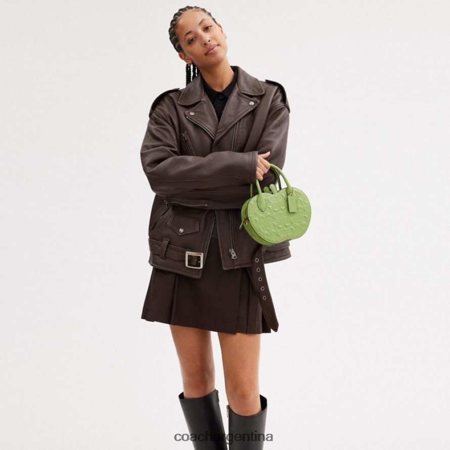 Coach mujer bolso de manzana en piel de firma b4/verde L82882236
