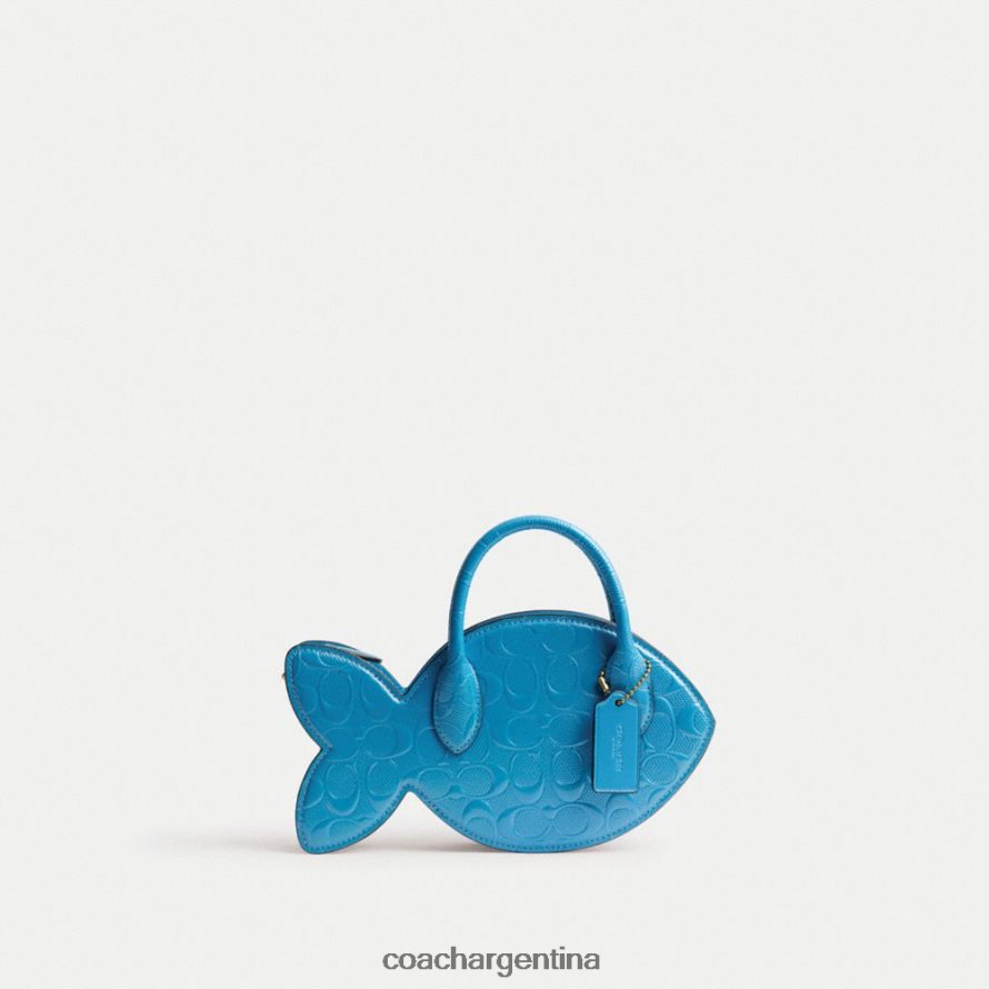 Coach mujer bolso de pescado en cuero de firma b4/azul L82882238