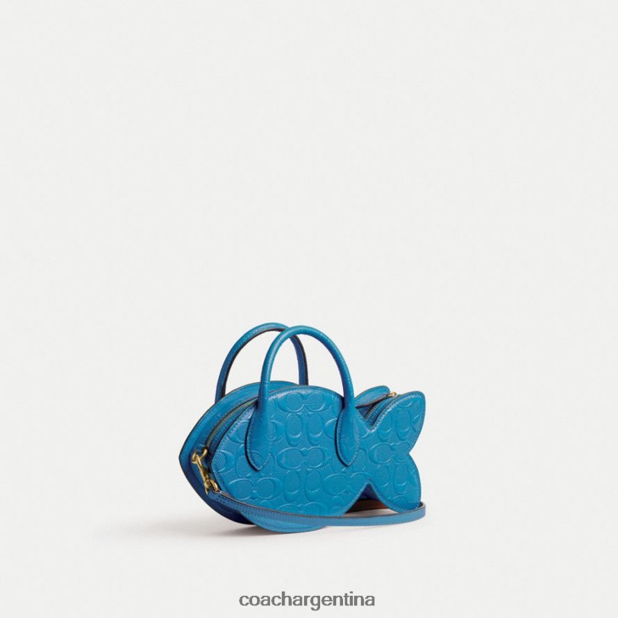 Coach mujer bolso de pescado en cuero de firma b4/azul L82882238