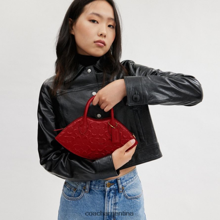 Coach mujer bolso para labios en piel de firma b4/rojo L82882239