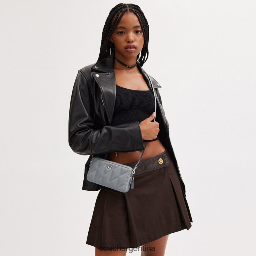 Coach mujer bandolera kira con acolchado de almohadas izq/gris azul L82882310