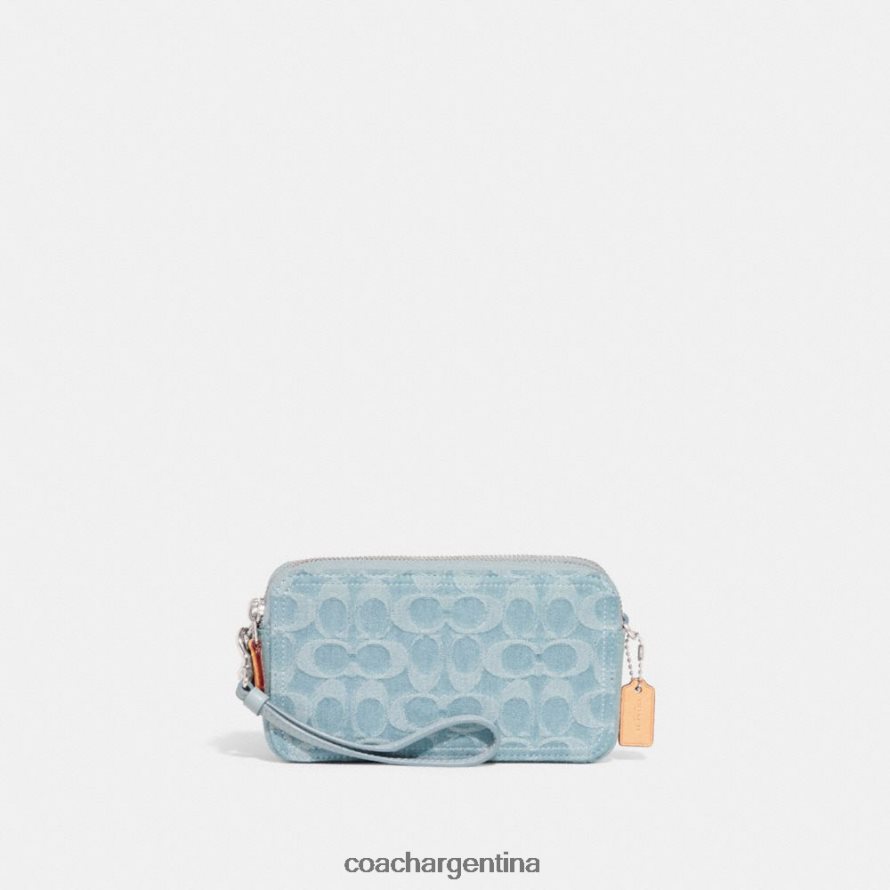 Coach mujer bandolera kira en denim característico izq/azul pálido L82882312