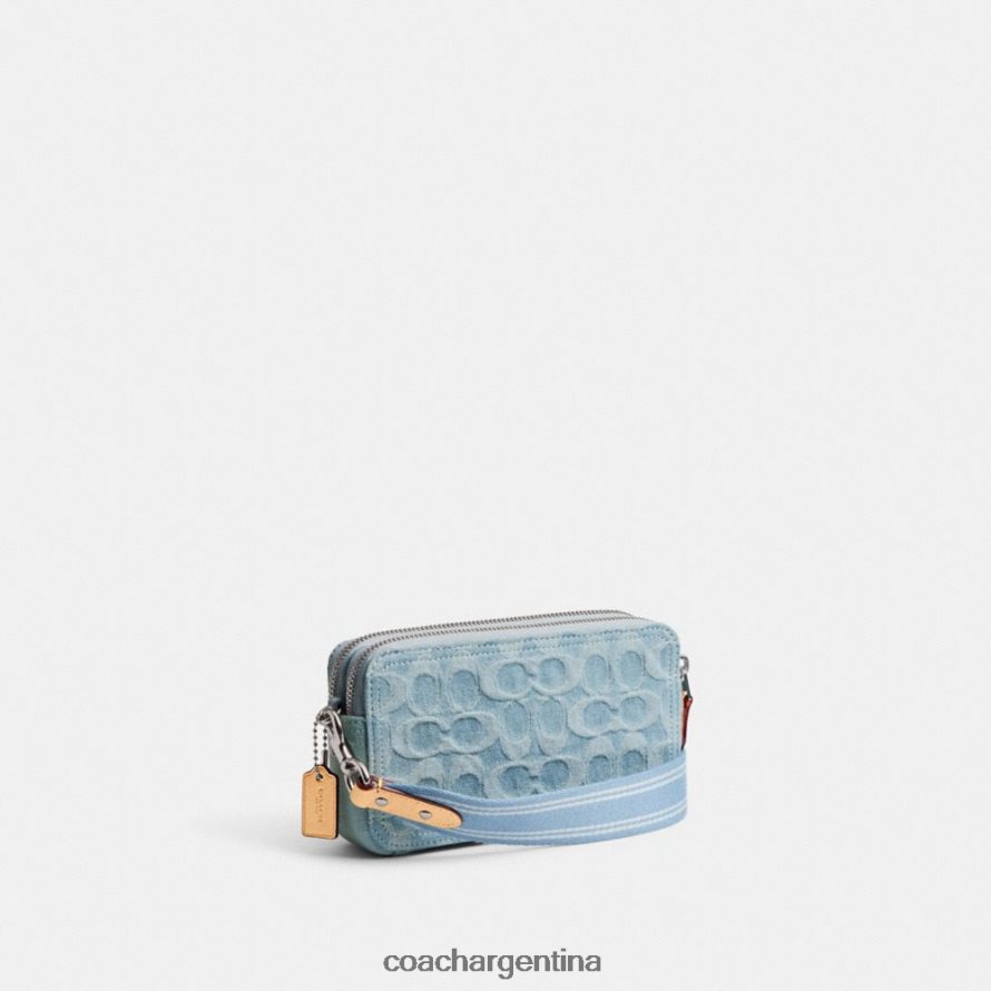 Coach mujer bandolera kira en denim característico izq/azul pálido L82882312