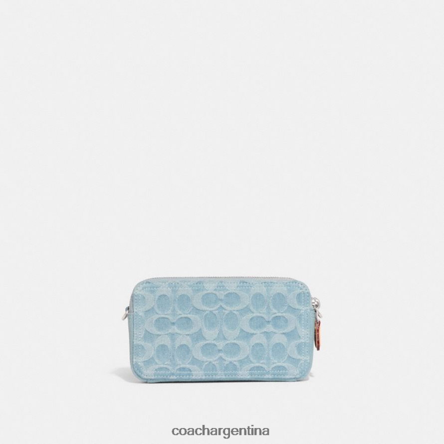 Coach mujer bandolera kira en denim característico izq/azul pálido L82882312
