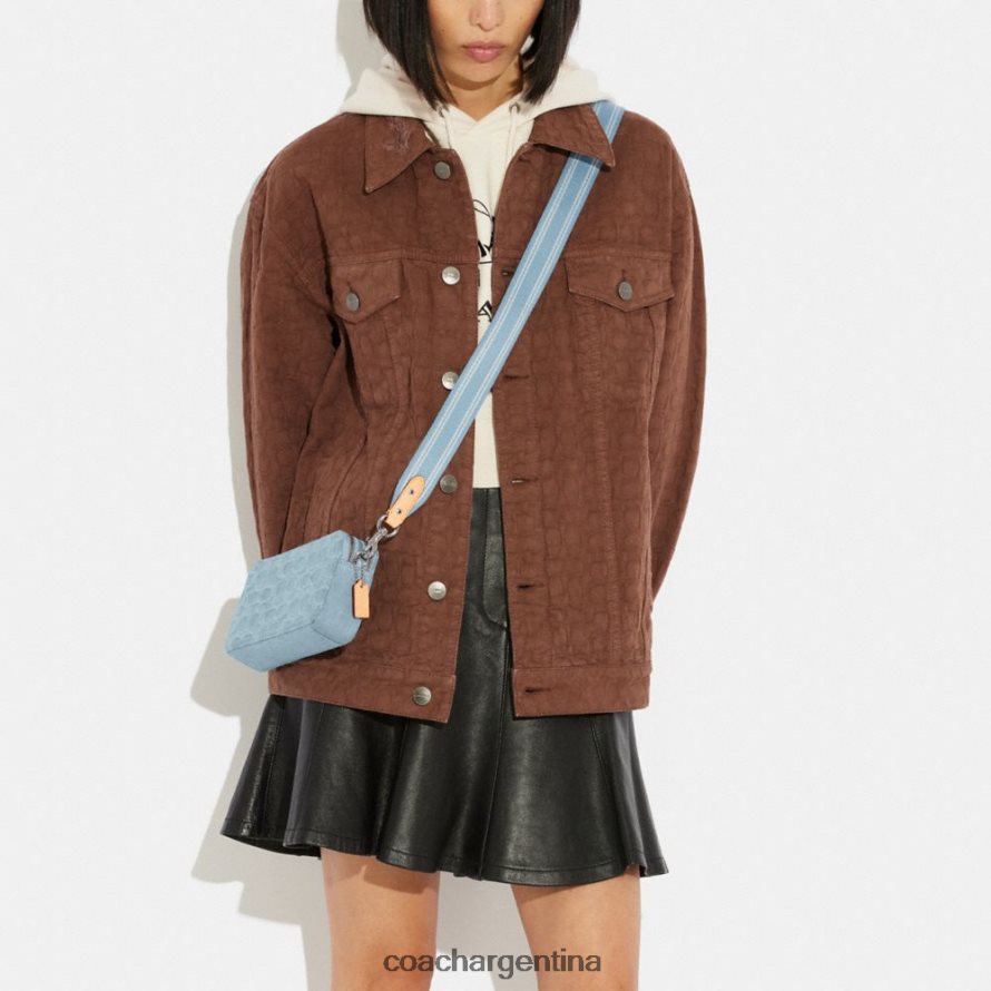 Coach mujer bandolera kira en denim característico izq/azul pálido L82882312