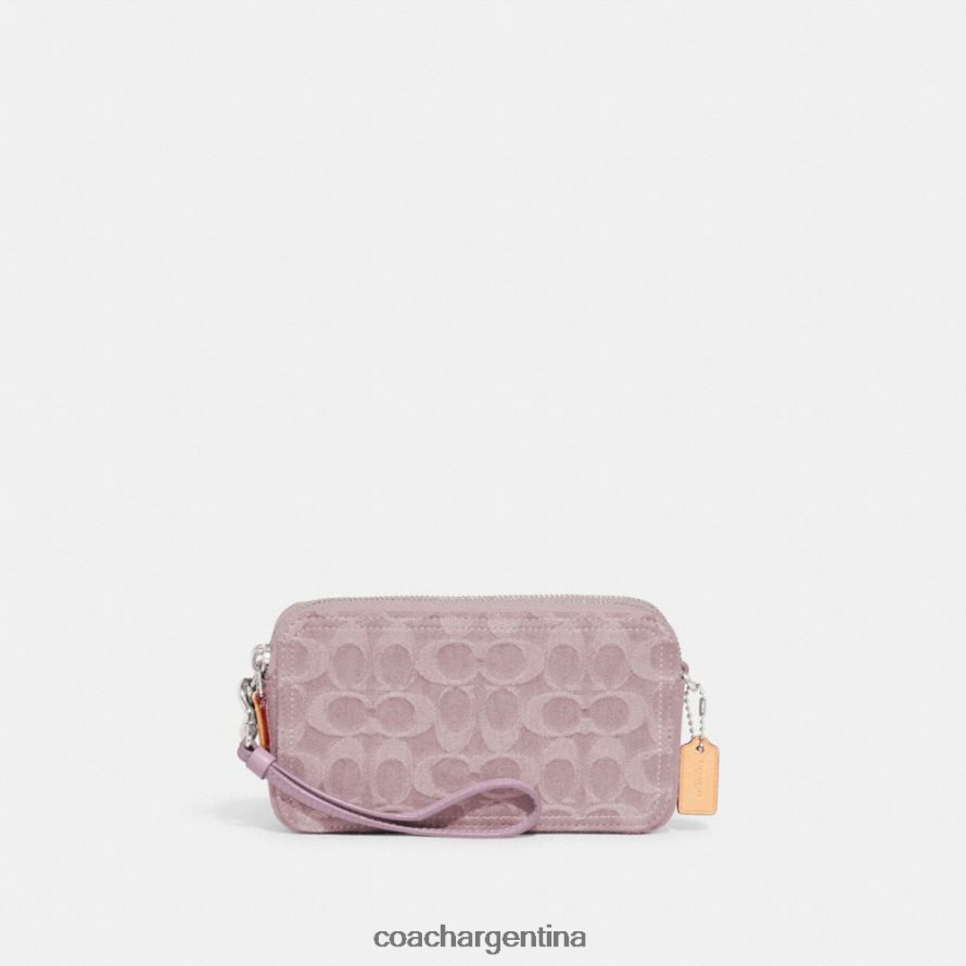 Coach mujer bandolera kira en denim característico izq/púrpura pálido L82882313