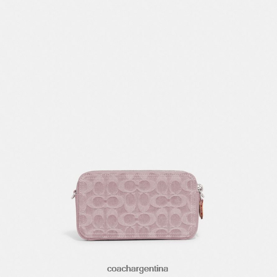 Coach mujer bandolera kira en denim característico izq/púrpura pálido L82882313