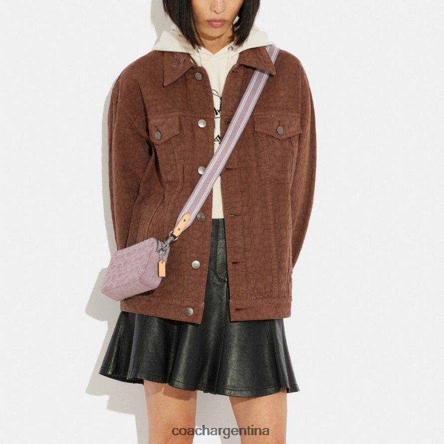 Coach mujer bandolera kira en denim característico izq/púrpura pálido L82882313