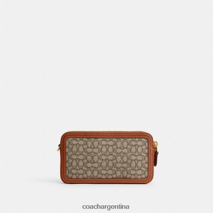 Coach mujer bandolera kira en jacquard con micro firma b4/cacao bruñido amb L82882306