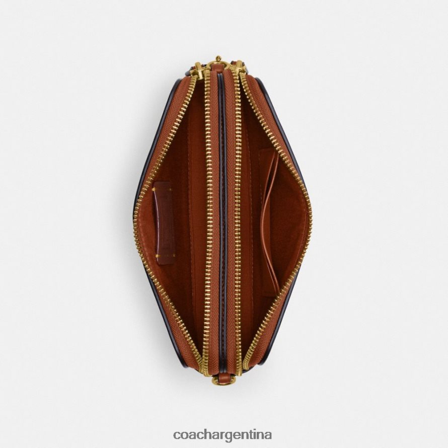 Coach mujer bandolera kira en jacquard con micro firma b4/cacao bruñido amb L82882306