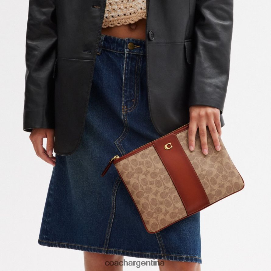 Coach mujer bolsa 28 en lona de firma b4/óxido tostado L82882315