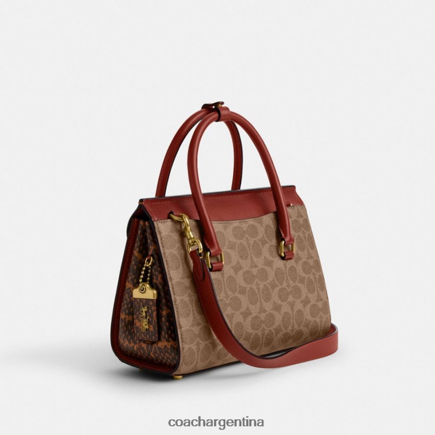 Coach mujer Bolso de mano Broome en lona exclusiva con detalle de piel de serpiente. b4/óxido tostado L82882172