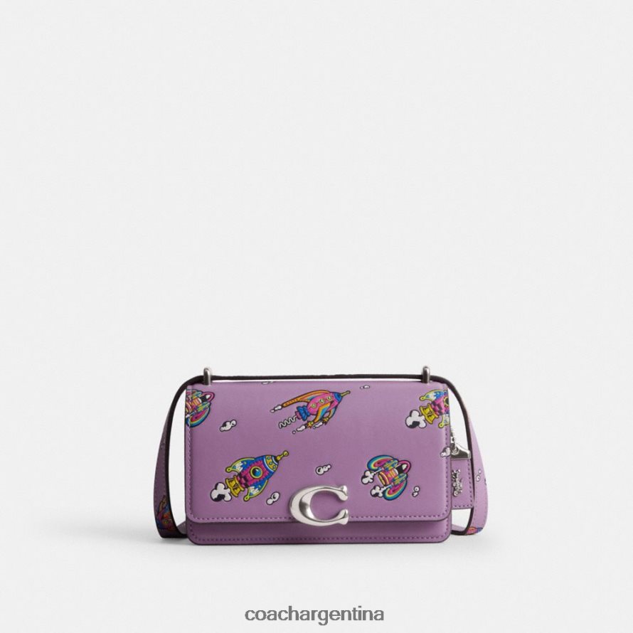 Coach mujer bandolera bandit de cosmic coach con estampado de cohetes izda./violeta orquídea multi L82882185