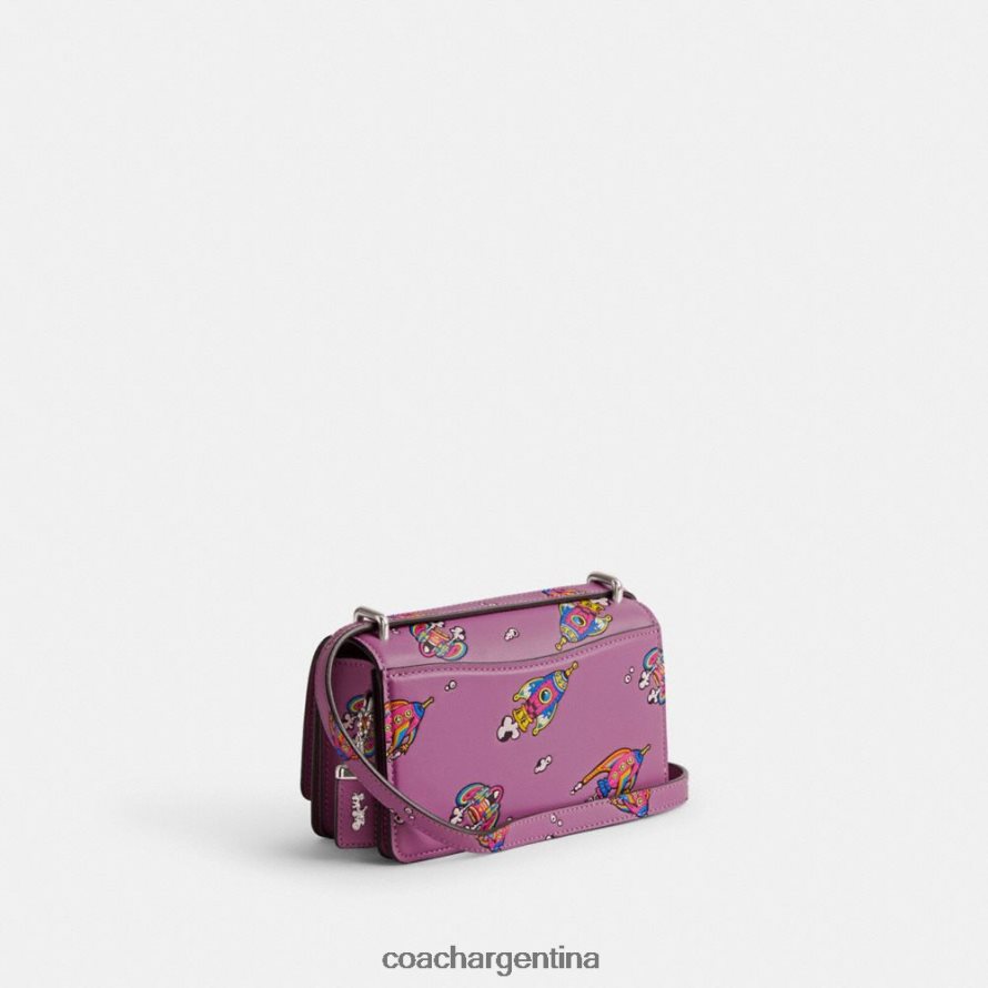 Coach mujer bandolera bandit de cosmic coach con estampado de cohetes izda./violeta orquídea multi L82882185