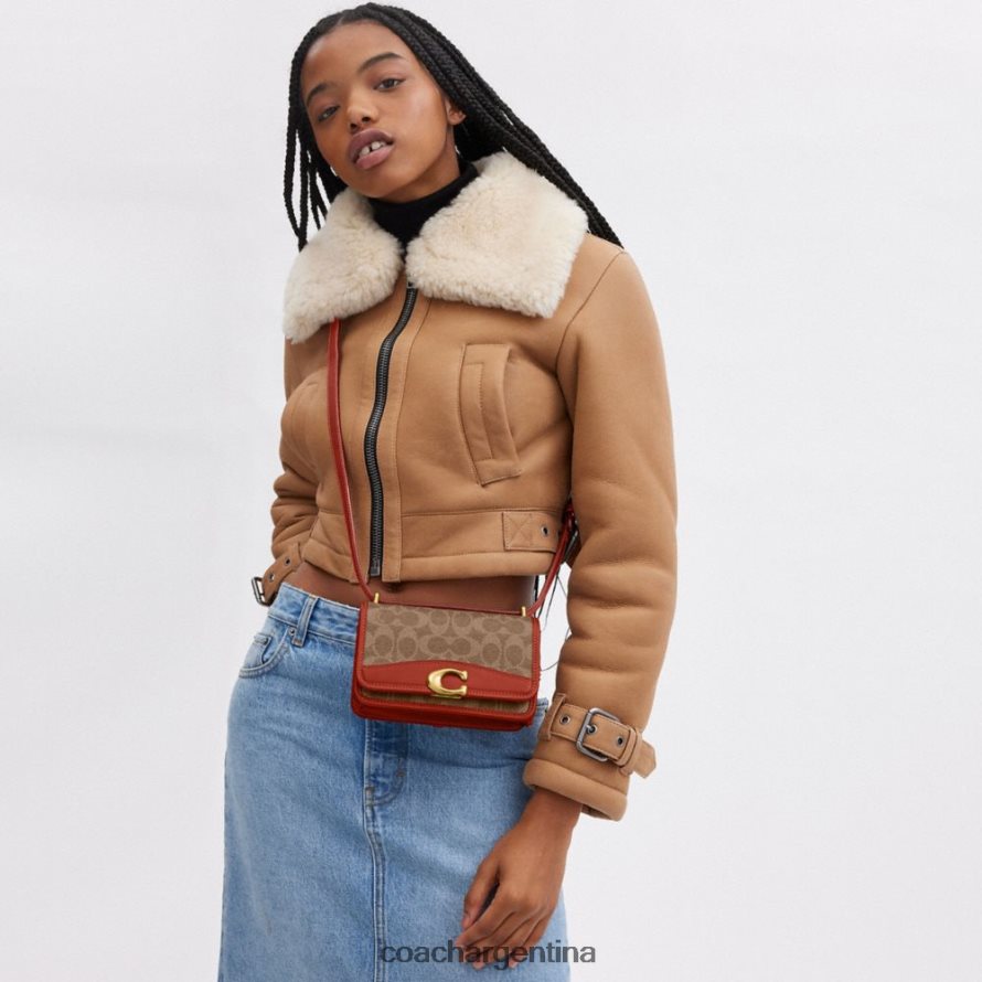 Coach mujer bandolera coach x mint + serf bandit en lona de firma b4/óxido tostado L82882181