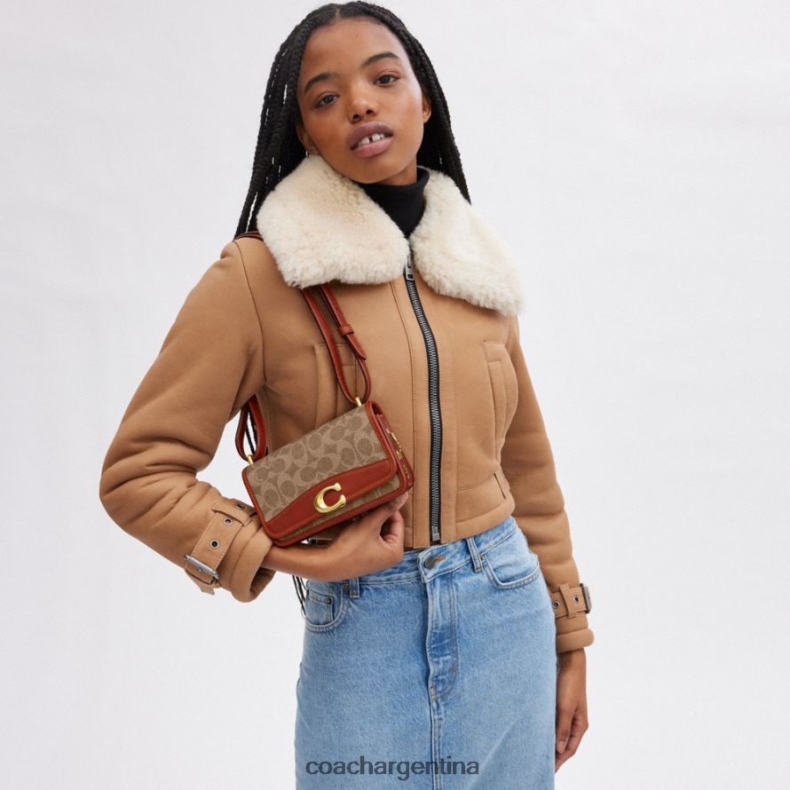 Coach mujer bandolera coach x mint + serf bandit en lona de firma b4/óxido tostado L82882181