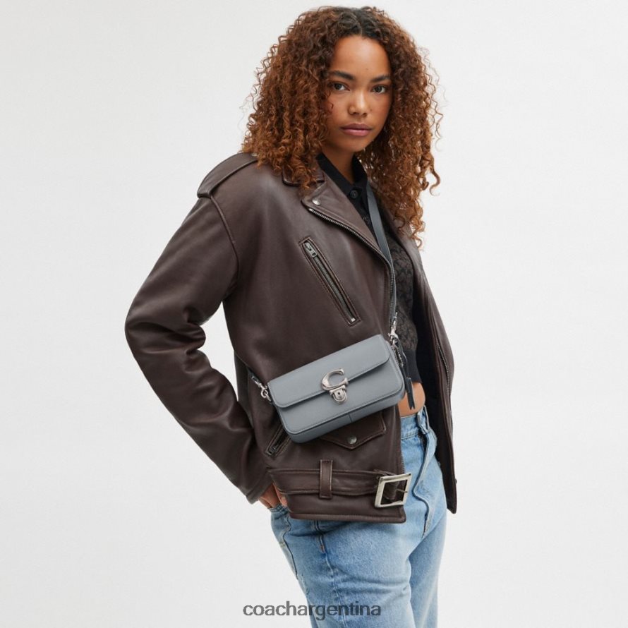 Coach mujer bolsa baguette de estudio izq/gris azul L82882190