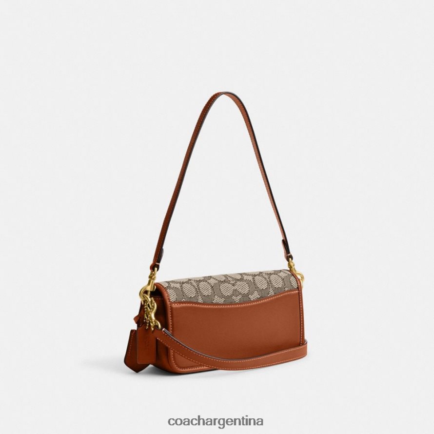 Coach mujer bolso baguette Studio en jacquard textil exclusivo b4/cacao bruñido amb L82882194