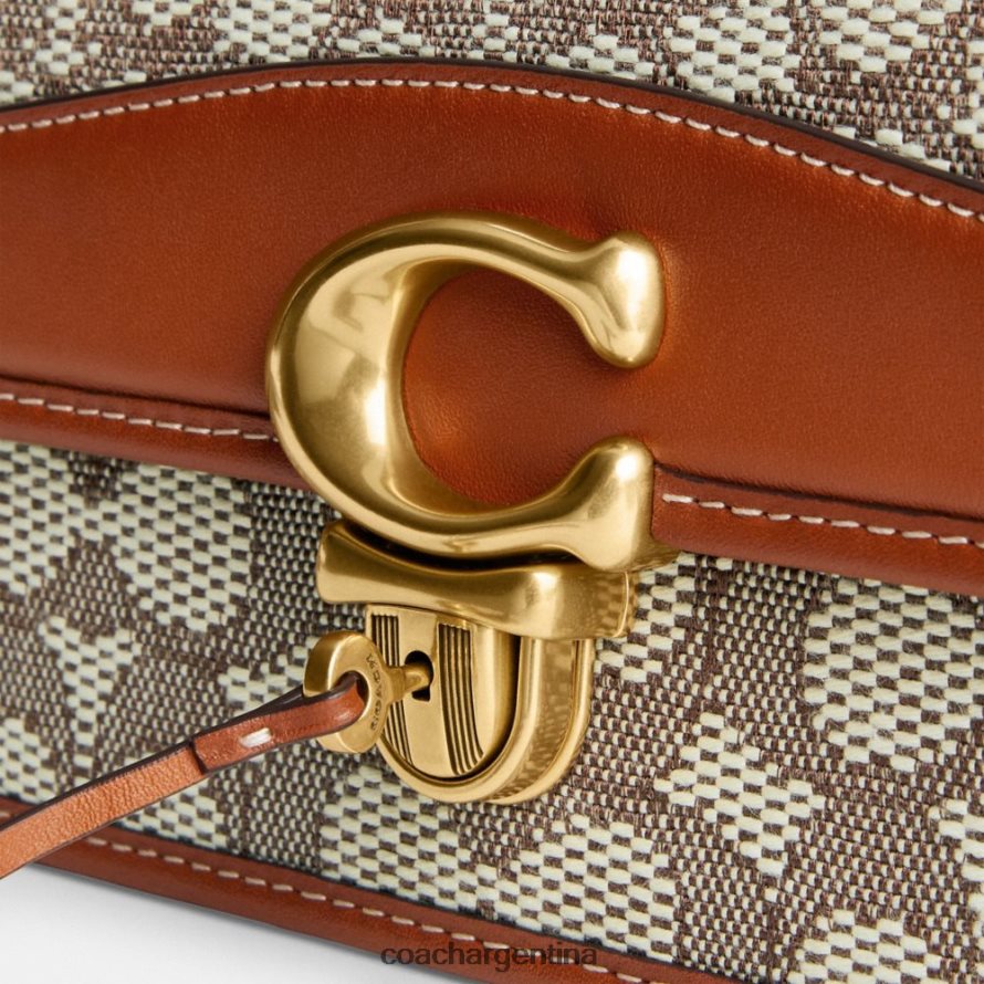 Coach mujer bolso baguette Studio en jacquard textil exclusivo b4/cacao bruñido amb L82882194