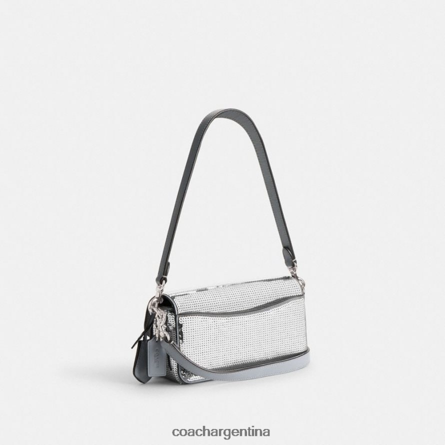 Coach mujer bolso baguette estudio con lentejuelas izq/plata L82882184