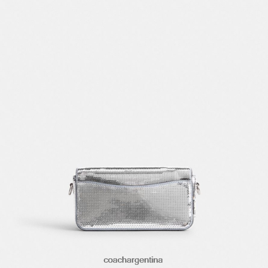 Coach mujer bolso baguette estudio con lentejuelas izq/plata L82882184