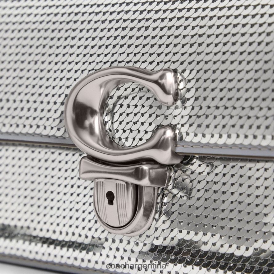 Coach mujer bolso baguette estudio con lentejuelas izq/plata L82882184