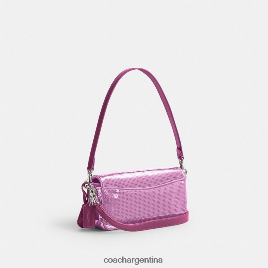 Coach mujer bolso baguette estudio con lentejuelas izquierdo/magenta oscuro L82882188