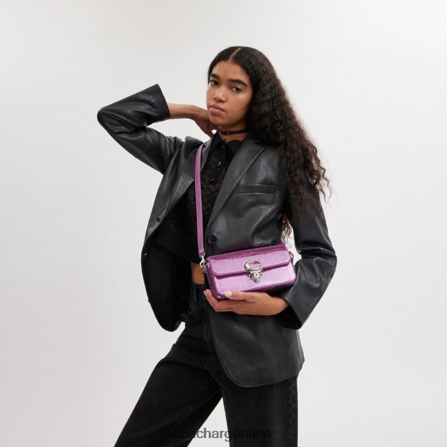 Coach mujer bolso baguette estudio con lentejuelas izquierdo/magenta oscuro L82882188