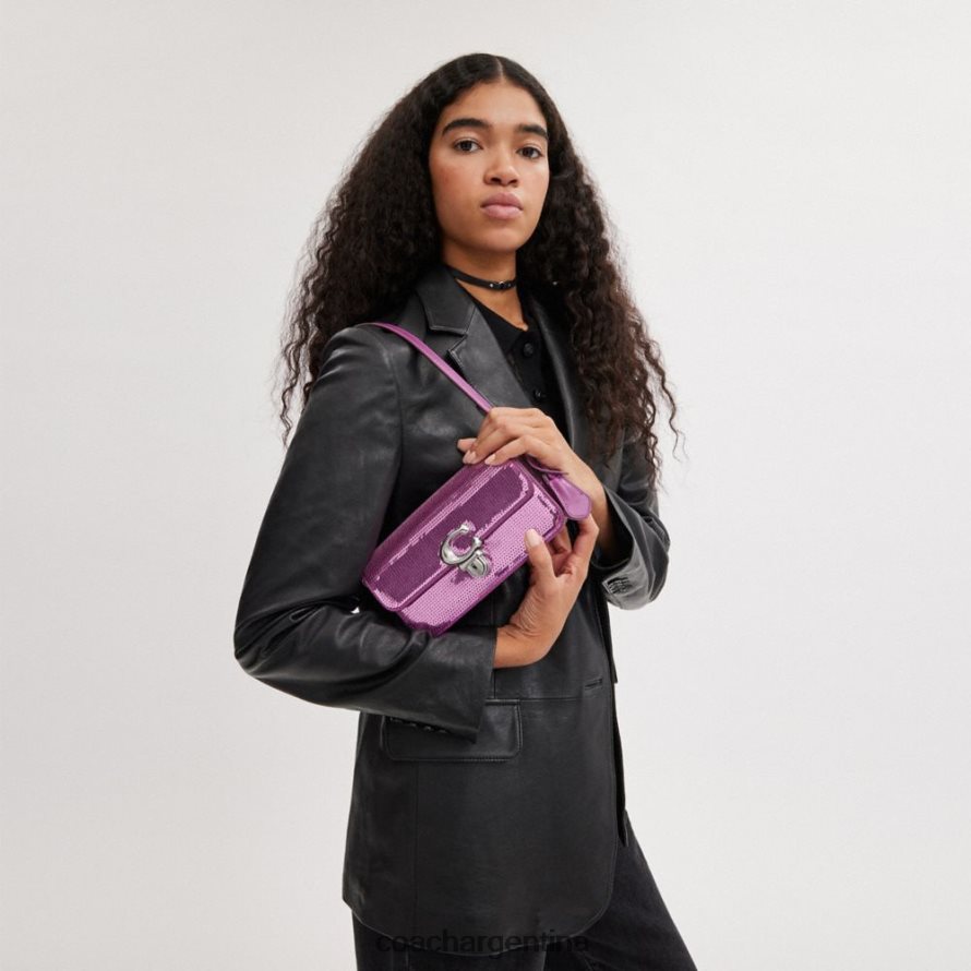 Coach mujer bolso baguette estudio con lentejuelas izquierdo/magenta oscuro L82882188