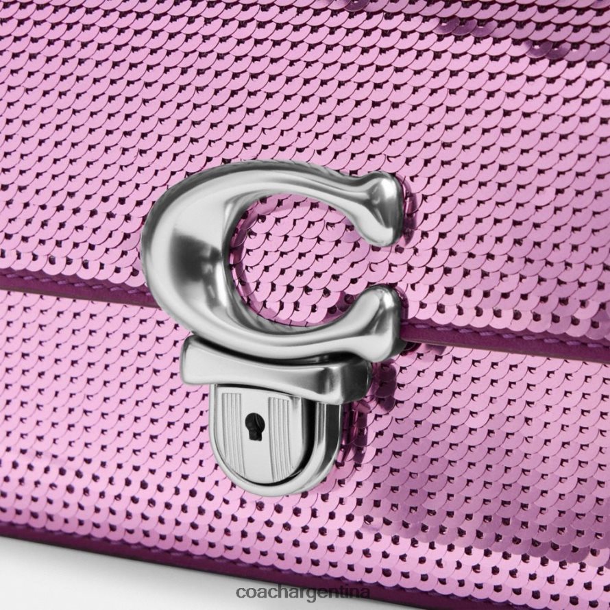 Coach mujer bolso baguette estudio con lentejuelas izquierdo/magenta oscuro L82882188