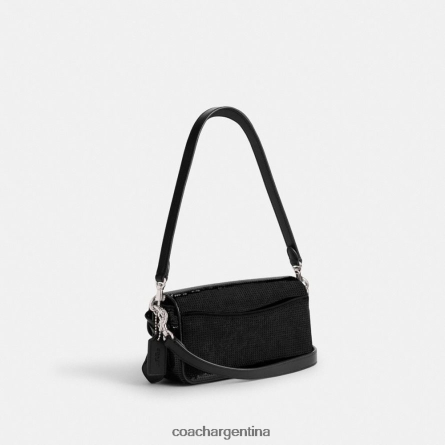 Coach mujer bolso baguette estudio con lentejuelas izquierdo/negro L82882183