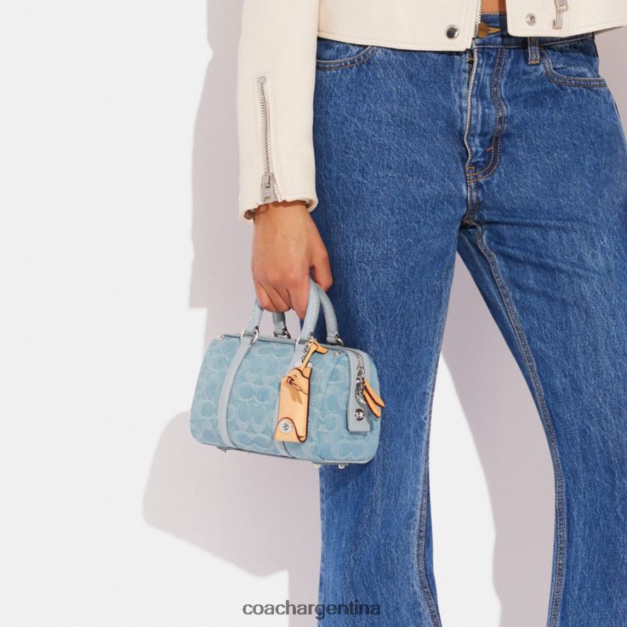 Coach mujer bolso ruby ​​18 en denim exclusivo izq/azul pálido L82882198