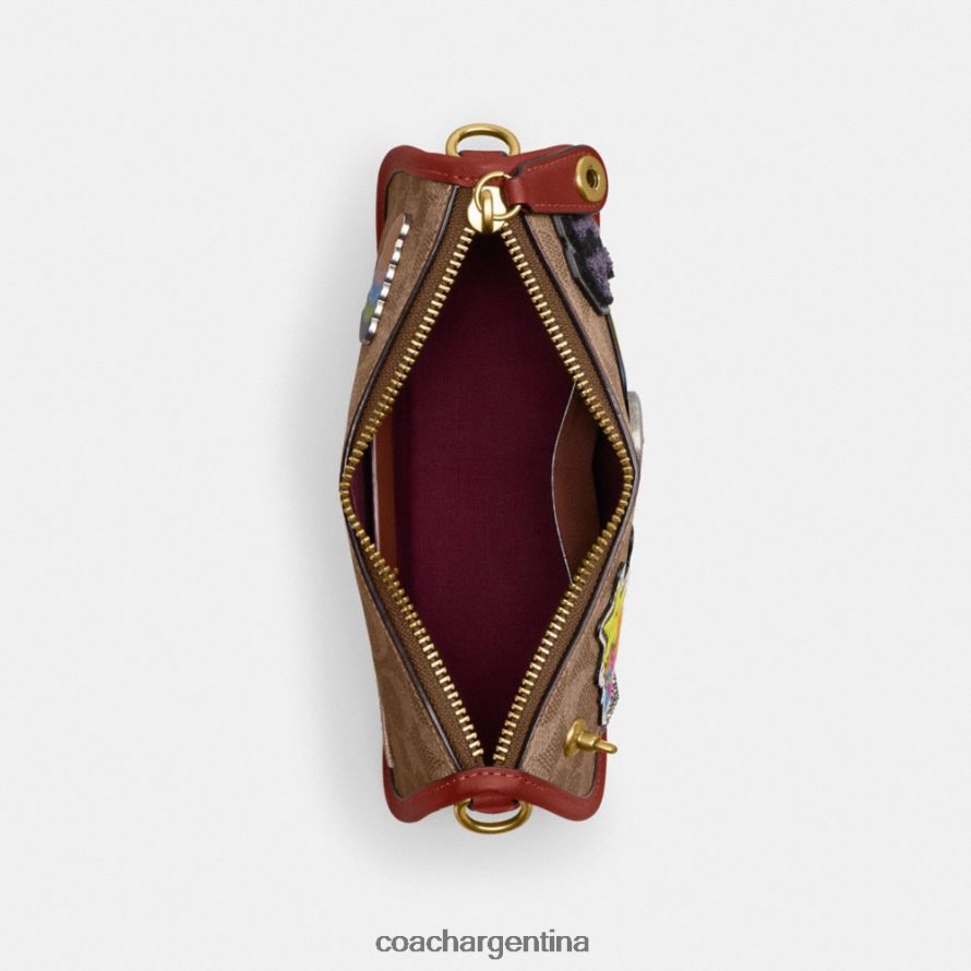 Coach mujer cosmic coach swinger 20 en lona de firma con parches b4/bronceado óxido multi L82882186