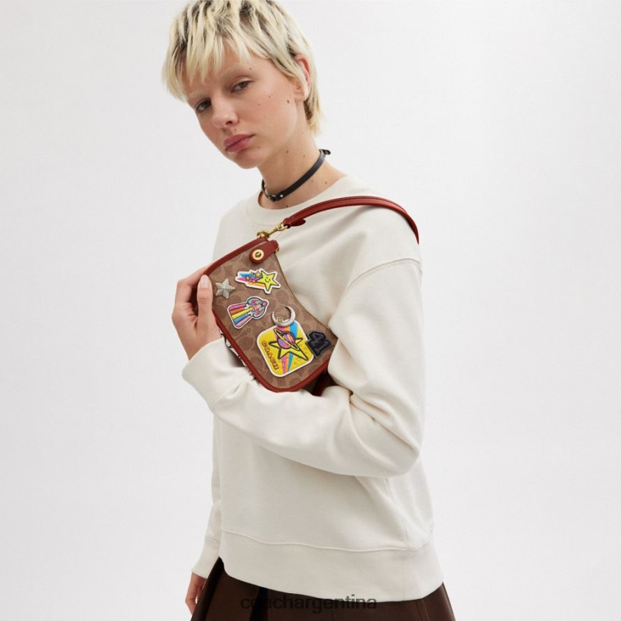 Coach mujer cosmic coach swinger 20 en lona de firma con parches b4/bronceado óxido multi L82882186