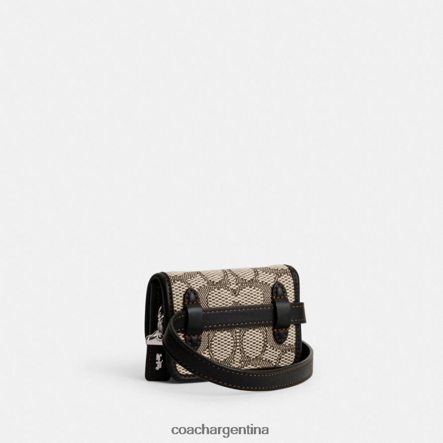 Coach mujer riñonera con tarjetero bandit en jacquard característico izq/negro cacao L82882191