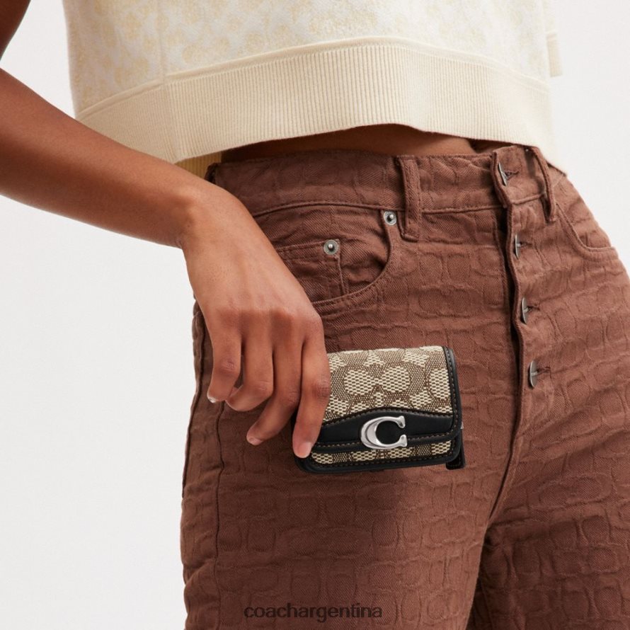 Coach mujer riñonera con tarjetero bandit en jacquard característico izq/negro cacao L82882191