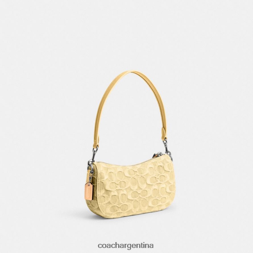 Coach mujer swinger 20 en mezclilla exclusiva izq/amarillo pálido L82882200