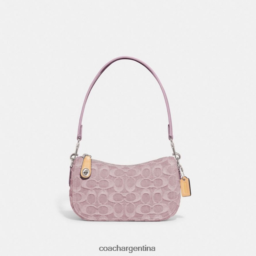 Coach mujer swinger 20 en mezclilla exclusiva izq/púrpura pálido L82882199