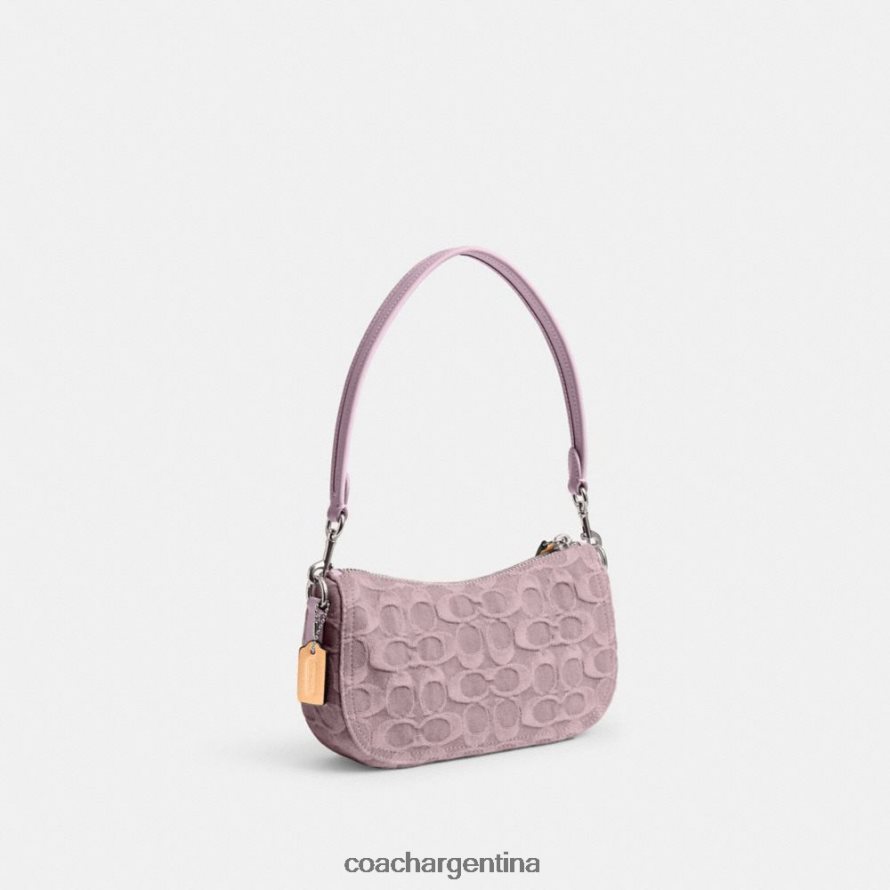 Coach mujer swinger 20 en mezclilla exclusiva izq/púrpura pálido L82882199